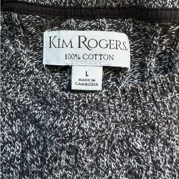 Kim Rogers Dark Gray Speckled Knit Pullover Sweater Large - Picture 9 of 10